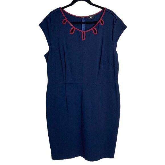 Tocca for Gwynnie Bee Dress in Navy Blue and Wine Sheath Dress Womens Sz 1X - Picture 1 of 6